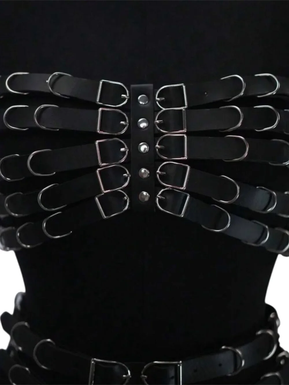 PU Leather Gothic Chest Full Body Harness